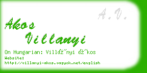 akos villanyi business card